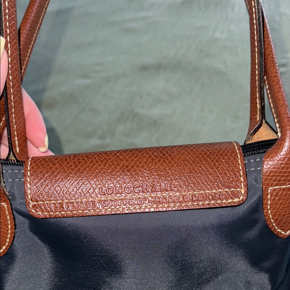 Classic Medium Black Tote with Brown Trim - Women Bags - Picture 3 of 7